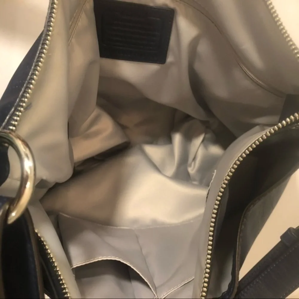 Coach Ashley perforated c blue convertible bag